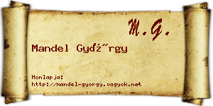 Mandel György névjegykártya
