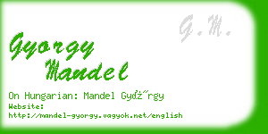 gyorgy mandel business card